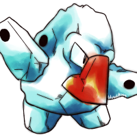 <b>21st December 2015 - Oldie Nosepass</b><br>This one is interesting, as it made me think more carefully about <em>how</em> a Pokémon such as Nosepass would be designed in the first generation, rather than just directly translating it over with very few differences. I opted to make it more blocky and cragged, and give it some wonderful first-gen-style eyes.