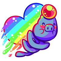 <b>12th July 2016 - The Happiest 
Spoink</b><br>This last rainbow-styled picture was drawn for a friend on Tumblr who really loves Spoink. It's pretty tough 
drawing springs and spirals, but I did my best! I also thought having some motion with the heart and the rainbow goop would be a 
neat idea.
