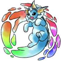 <b>2nd November 2016 - Oldie Rainbow Vaporeon</b><br>Since Vaporeon can melt into water... why not rainbow watercolours, too? I'm very happy with the concept of this one and the execution of it! Another piece I'm very fond of, for sure.