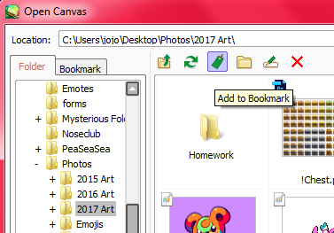 A picture of SAI1's file-viewing interface, with the Add Bookmark button highlighted.