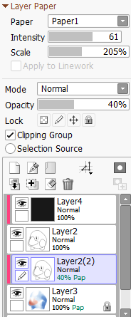 [Pictured: My layers at this point, with an off-black colour clipped to the linework.]