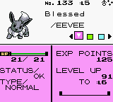 [Pictured: A shiny male Eevee's stat screen.]