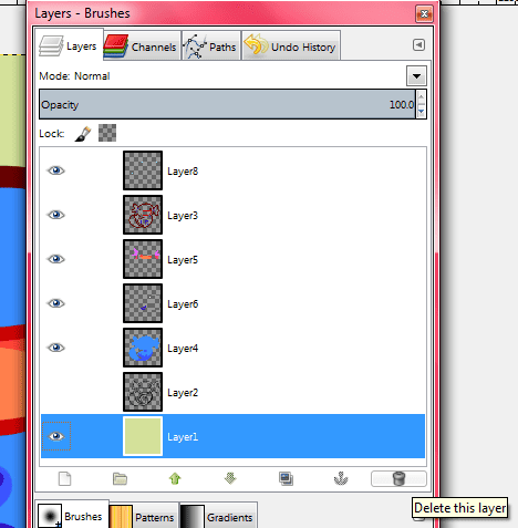 [Pictured: The background layer is highlighted on the layer panel, with hovertext displaying 