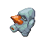 [Image: Nosepass' R/S sprite, depicting it as gray, with many rocky markings or cracks covering its body, a large forehead, and deep brow shading.]
